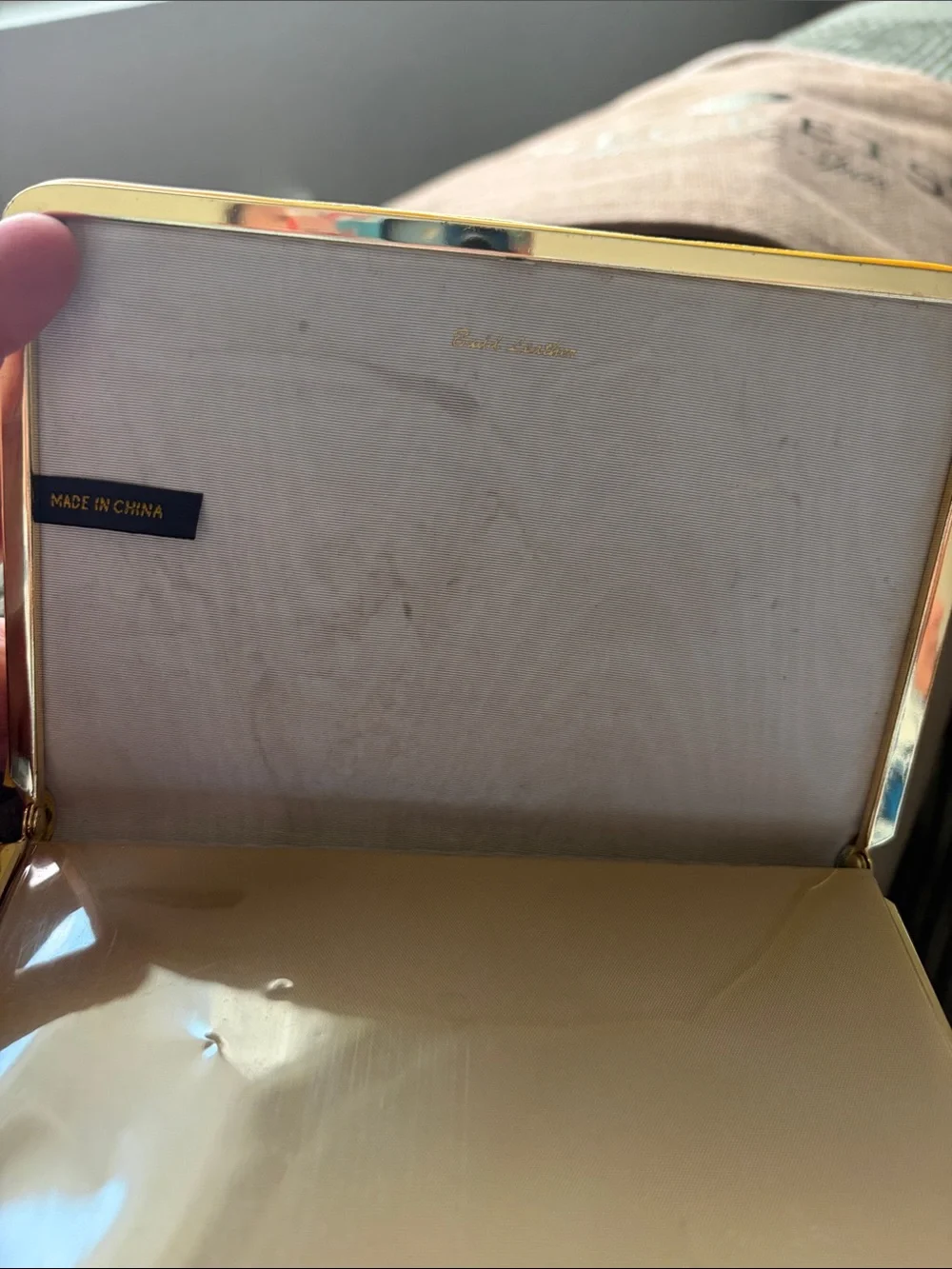Vintage Antique 70s/80s Budd Leather Yellow Faux Lizard Embossed Photo Brag book